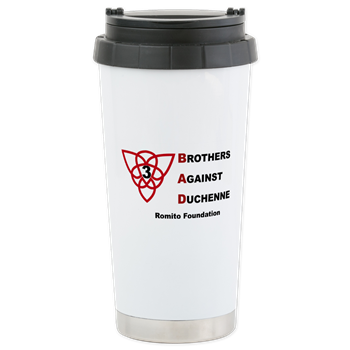 Take your support for the Romito Foundation everywhere you go with this great travel mug!
